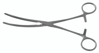 1101-163 - DOYEN-KOCHER INTESTINAL FORCEPS LONGITUDINAL SERRATIONS CURVED 8"
