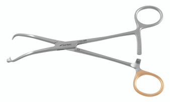 1103-088 - BONE HOLDING FORCEPS W/0.9mm K-WIRE GUIDE & RATCHET CURVED 6 3/4"