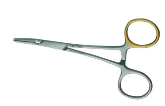 1103-203D - SONTEC MENISCUS CLAMP SERRATED GROOVED JAWS DELICATE ANGLE 5 3/8"