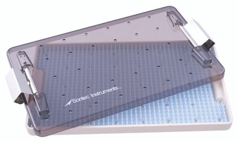 1103-712 - THERMOPLASTIC INSTRUMENT TRAY SHALLOW W/MAT&CLASP 11 x 7 x 0.75"