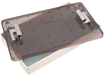 1103-717D - THERMOPLASTIC INSTRU TRAY DEEP W/MAT & CLASP 11 x 7 x 1.5"