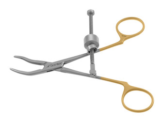1103-846K - DOOLEN BONE CLAMP W/SPEED LOCK ANGLED 2mm CROSS-HATCH TIP 5 1/2"