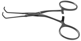 1103-855 - MICRO SATINSKY VENA CAVA CLAMP DEBAKEY DOUBLE ANGLE JAW CURVED SHAFT 4 1/2"