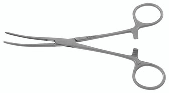 115-602Q - BAINBRIDGE FORCEPS DELICATE LONGITUDINAL SERRATIONS W/CROSS SERRATED TIP CURVED 6" QUANTUM