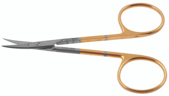 1200-009 - BONN IRIS SCISSORS PC GOLD CURVED 3 3/4"