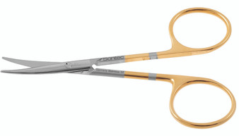 1200-019 - STRABISMUS BABY SCISSORS PC GOLD CURVED 3 1/2"