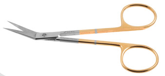 1200-025 - IRIS SCISSORS POWER-CUT-GOLD ANGLE SIDEWAYS 4 1/2"