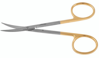 1200-028Q - IRIS SCISSORS PC GOLD CURVED 4 1/2" QUANTUM