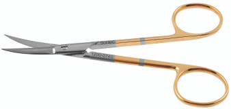 1200-074S - KAYE FACE LIFT/BLEPH SCISSORS POWER CUT GOLD CURVED SHARP 4 3/4"
