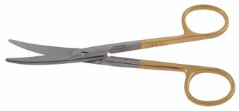 1200-254 - MAYO SCISSORS BEVELED BLADES PC GOLD CURVED 5 1/2"