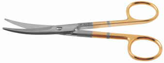 1200-254Q - MAYO SCISSORS BEVELED BLADES POWER-CUT-GOLD CURVED 5 1/2" QUANTUM