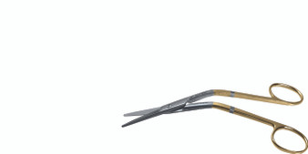 1200-300 - FOMON DORSAL SCISSORS BEVELED BLADES PC GOLD SERRATED 5 3/4"