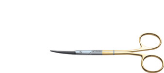 1200-392 - KAHN-FOMON SCISSORS SPREAD HANDLE POWER-CUT-GOLD CURVED SERRATED 5 1/2"