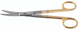 1200-413Q - GORNEY SCISSORS DOUBLE BEVELED BLADES PC GOLD CURVED 6 3/4" QUANTUM