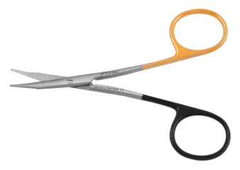 1200-497 - STEVENS TENOTOMY SCISSORS ERGONOMIC SPREAD HANDLE TCPC LONG CURVED BLUNT 4 1/2"