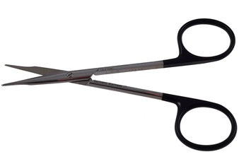 1200-704 - STEVENS TENOTOMY SCISSORS POWER-CUT-BLACK LONG STRAIGHT BLUNT 4 1/2"