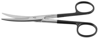 1200-728 - MAYO SCISSORS BEVELED BLADES POWER-CUT-BLACK CURVED 5 1/2"