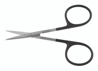 1200-764 - IRIS STILLE SCISSORS LARGE RING POWER-CUT-BLACK STRAIGHT 4"