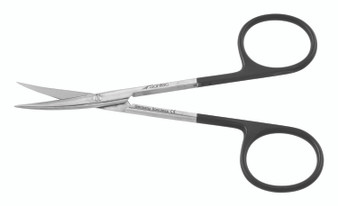 1200-776S - BLACK STRABISMUS SCISSORS PC CURVED SHARP/SHARP   4 1/2"