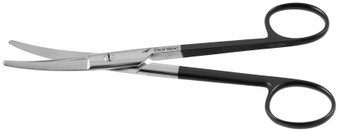 1200-815 - GORNEY SCISSORS DOUBLE BEVELED BLADES POWER CUT BLACK CURVED 5 3/4"