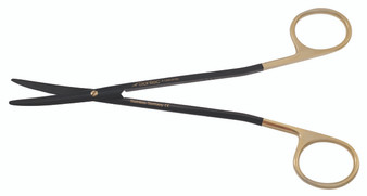 1200-9192 - CERAMITEC METZENBAUM SCISSORS GOLD SCREW/SHINY RINGS TCPC CURVED 7"