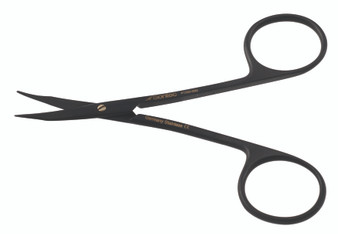 1200-935 - STEVENS TENOTOMY SCISSORS CERAMITEC POWER CUT SPREAD HANDLE GOLD SCREW  LONG CURVED BLUNT 4 1/2"