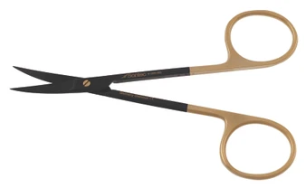 1200-952 - IRIS SCISSORS CERAMITEC W/GOLD SCREW/RINGS TC-POWER-CUT CURVED 4 1/2"