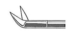 1301-116 - LARYNGOSCOPY SCISSORS CLASSIC CONICAL TUBE 2mm SHAFT ANGLE UP 45° 9"