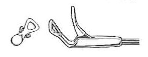 1301-218 - LARYNGOSCOPY FORCEPS CONICAL TUBE 1mm SHAFT ANGLE UP HEART SHAP 45° R 9"