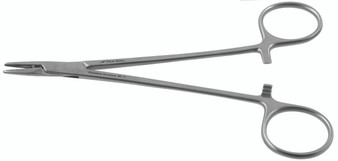 130-521 - CRILE WOOD NEEDLE HOLDER SERRATED TIP 6"
