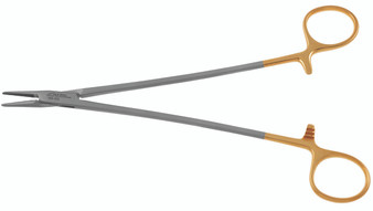 132-212 - CRILE WOOD NEEDLE HOLDER TC SERRATED TIP 8"