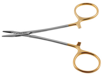 132-372S - HALSEY NEEDLE HOLDER TC SERRATED STREAMLINED TIP LARGE RINGS 5"