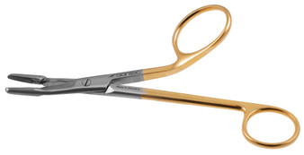 132-384C - GILLIES NEEDLE HOLDER OFFSET RING CURVED TC SERRATED 6 1/4"