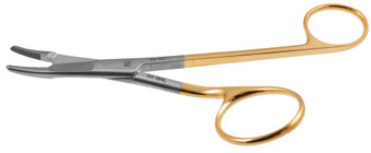 132-384L - GILLIES NEEDLE HOLDER OFFSET RING LEFT HND CURVED TC SERRATED  6 1/4"