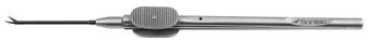 13-5710B - INTRAOCULAR SCISSORS CERAMITEC SQUEEZE HANDLE W/SLEEVE CURVED BLADES FS
