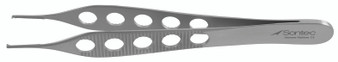 136-679S - ADSON TISSUE FORCEPS W/CROSS-SERRATED PLATFORM FENESTRATED HANDLE1.3mm 1x2T 4 3/4"