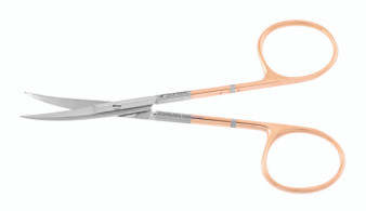 13-7522 - IRIS SCISSORS DELICATE CURVED POWER CUT GOLD 4 1/8"