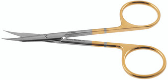 13-8866 - STEVENS TENOTOMY SCISSORS LONG SHARP CURVED POINTED POWER-CUT-GOLD 4 1/2"