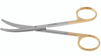 13-9810 - ENUCLEATION SCISSORS MEDIUM CURVED PC GOLD 5 1/4"