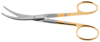 13-9820 - ENUCLEATION SCISSORS FULL CURVED PC GOLD 5 1/4"
