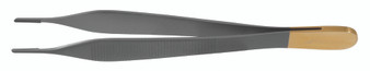 140-301 - ADSON DRESSING FORCEPS W/TC SERRATED PLATFORM SERRATED HANDLE 1.3mm TIP 4 3/4"