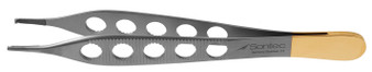 140-304F - ADSON TISSUE FORCEPS TC SERRATED PLATFORM FENESTRATED HANDLE 1mm TIP 2x3T 4 3/4"