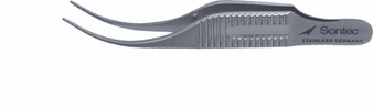 14-1300 - GILL IRIS TISSUE FORCEPS COLIBRI STYLE CROSS SERRATED CURVED TIP
