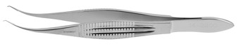 14-2200 - CASTROVIEJO COLIBRI FORCEPS W/TYING PLATFORM 0.12mm TIP 1 x 2 TEETH STAINLESS STEEL