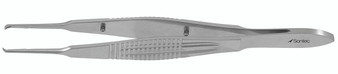14-2840 - CASTROVIEJO SUTURE FORCEPS W/TYING PLATFORM 1.5mm TIP 1 x 2 TEETH