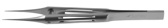 14-2905 - CASTROVIEJO SUTURE FORCEPS W/TYING PLATFORM ERGONOMIC HANDLE STRAIGHT .12mmTIP 1x2T 4 1/2"