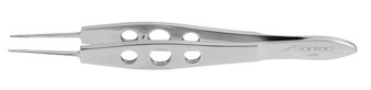 14-5500 - JAFFE FORCEPS W/TYING PLATFORM FENESTRATED HANDLE STRAIGHT SMOOTH TIP STAINLESS STEEL 4"