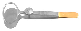 14-9902 - DESMARRES CHALAZION CLAMP FORCEPS SOLID LOWER OVAL 28mm I.D. FS