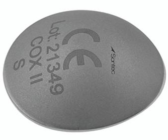 18-8037 - COX II EYE SHIELD W/SUCTION CUP SMALL STAINLESS STEEL 24 x 21mm