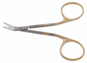 199-502 - BIRO NAEVUS SCISSORS SPREAD HANDLE SHARP UP ANGLED BLADES POWER-CUT-GOLD 4" FS